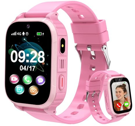YEDASAH 4G Smartwatch Kinder, Kinder Smartwatch mit GPS und Telefon, Videoanrufe, SOS, Voice Chat, Schulmodus, IP68 Wasserdicht, Wecker, Schrittzähler, Geschenke für Mädchen und Jungen