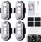 LEKEFETO Lot de 4 lumières LED sans fil pour voiture : 8 couleurs étanches avec télécommande, chargement USB, feux anti-collision, lumière LED sans fil, stroboscopique, drone Light, pour moto, voiture