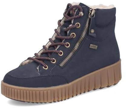 Rieker RiekerTEX Y6104 - Stivaletti da donna classici con suola sciolta idrorepellente, blu, 37 EU