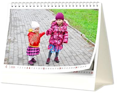 KALVOS Fransk personlig fotokalender 2026, bordskalender A4, årskalender för egendesign, månadskalender, den perfekta presenten, pysselkalender, kalender 2026 (30 x 21 cm)