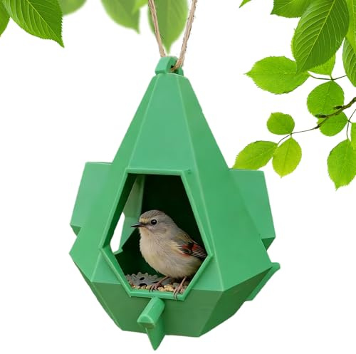 Sollee Mangeoire à oiseaux pour l'extérieur, station de nourriture suspendue | Design toit facile à remplir – pour les personnes âgées, colibris et pinsons, observation à l'extérieur, cour, balcon