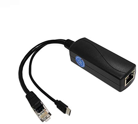 REVODATA Gigabit PoE Splitter Micro USB 5V/2.4A, Salida de 48V a 5V/2.4A, 10/100/1000Mbps, Activo IEEE802.3af/at, Adaptador para Pi 3B/3B+/Dispositivos USB (USB0502G)