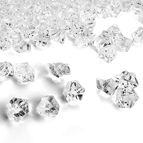 Diamanti finti, 150 pezzi in plastica con cristalli a forma di diamanti acrilici, pietre di ghiaccio, pietre di ghiaccio, gemme per riempitori di vaso, decorazione per tavolo da matrimonio, casa, 11 x