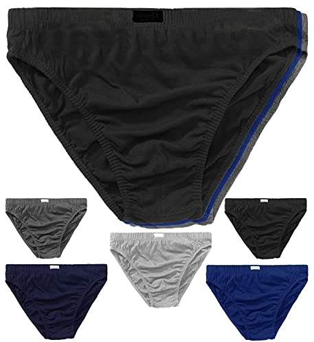 KNWER CLOTHING Mens Classic Slips Briefs Pants Hipster Underwear Assorted Colours Rich Ultimate Soft Waistband[Classic Slips,Medium] Pack of 6