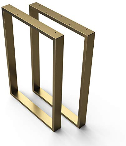 sossai® Design Gambe per tavolo in acciaio | Set di 2 | struttura tavolo | larghezza 50 cm x altezza 72 cm | TKK1 | colore: oro/ottone