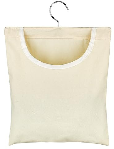 Vicloon Borsa Per Mollette, Borsa Per Mollette Da Bucato Con Gancio, Gancio Per Appendere Facilmente, Per Riporre, Alta Capacità (Bianco)