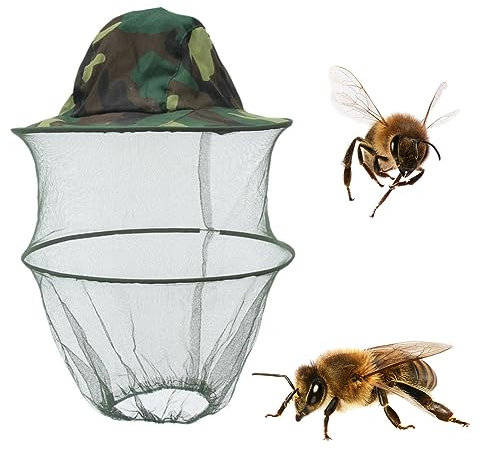 Imkerhut Moskitonetz Hut Moskito Kopfnetz Hut Imkerhut Mit Schleier Imkerei Schleier Imker Hut Sonnenhut für Imker/Fischer Fliegennetz für Gesicht Anti-Mücke Biene Bug Insekt Fly Moskito Kappe
