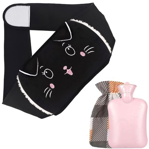 Exsbtay 3 in 1 Borsa per L'acqua Calda, Borsa Dell'acqua Calda in Gomma con Morbida Copertura in Vita, Borsa dell'Acqua Calda con Coperchio,allevia i dolori Terapia calda Scaldamani Riscaldato Pad