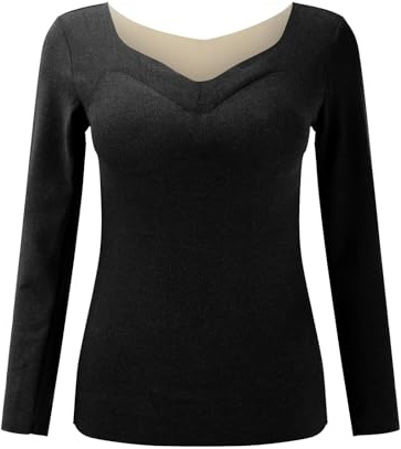 IQYU Sous-vêtements thermiques pour femme - Très chauds - En coton - Manches longues - Sous-vêtements fonctionnels - Grandes tailles - En polaire - Grande taille - En laine mérinos - Sous-vêtements de