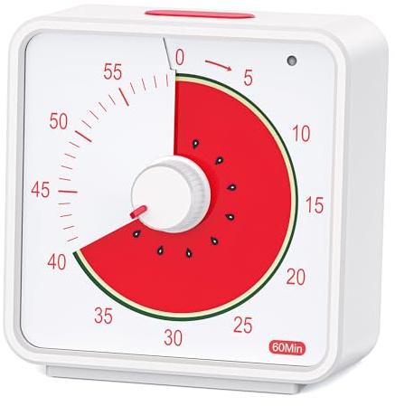 Conchstar Timer Countdown Salle de Classe, Table d'apprentissage et Outil de gestion du temps fruits (Rouge)