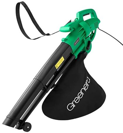 3 in 1 Leaf Blower,Leaves Vacuum Cleaner & Mulcher 3000W,Corded Leaf Blower with Large 35 L Collection Bag,10m Cable,Wheels & Shoulder Strap,Lightweight Mulcher for Clearing of Leafs, in Garden, Patio