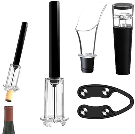 Set di apribottiglie per vino, kit per vino | Kit manuale 4 pezzi | portatile per bottiglie di vino per baristi, camerieri e camerieri