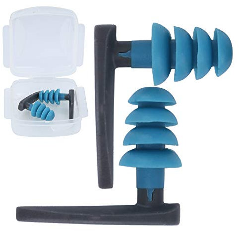 Tissting Ohrstöpsel Schwimmen, Ergonomische wasserdichte Silikon Ohrstöpsel mit Aufbewahrungsbox für Surfen, Schnorcheln und Erwachsene, Ohrenschutz für Schwimmer und Wassersport
