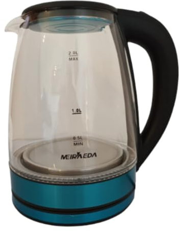 HIZOFY Glass Water Kettle with Blue LED Lighting Illuminating Cordless Electric Tea Kettle Hot Water Heater Boiler Fast Boil and Auto Shut-Off Boil Dry Protection- 2L
