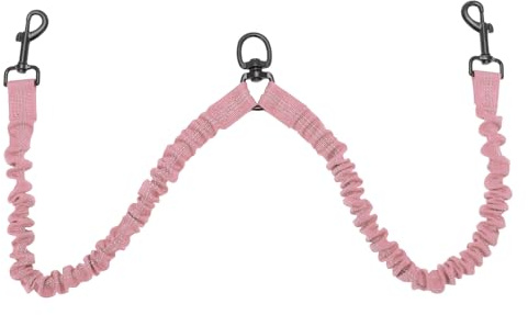 CAPASTEC Laisse Double pour Chien, Laisse Double Réfléchissante pour Promener 2 Chiens Facilement, Laisse D'Entraînement pour Promener 2 Chiens sans Nœuds À 360°, Rose