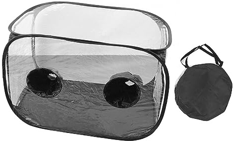 Airbox per coltivazione di funghi, set di contenitori per funghi in PVC pop-up portatile pieghevole, 2 prese d'aria con design a cerniera, ambiente di coltivazione scientifica per