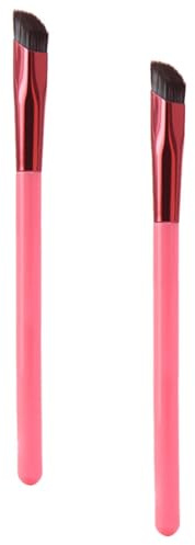 POPETPOP Juego de Pinceles para Sombra de Ojos y Corrector 2 Piezas Multifuncional para Cejas y Pestañas, Ángulo Inclinado, Fácil Limpieza, Adecuado para Maquillaje Diario