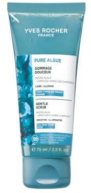 Yves Rocher Pure Algue Exfoliante Luminosidad Ultra-frescor 75ml - Exfoliante Facial y Gel Limpiador Facial con Efecto Peeling - Limpieza Facial Profunda para Piel Radiante
