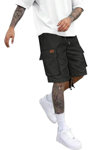 Gyaimxfu Bermuda Uomo Cargo Pantaloncini Estivi Gamba Larga Uomo Pantaloni Corti Sportivi Estivi Leggero Casual Pantaloni Corti da Lavoro Militari Shorts Trekking Campeggio Vacanza Spiaggia