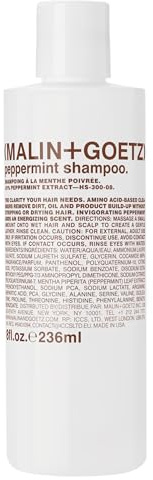 MALIN+GOETZ Shampoo Clarifying Peppermint | Daily Cleanser with Amino Acids | Vegan, Sulfate-Free & Unisex (8 Fl Oz)