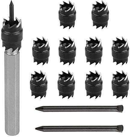 EEEKit 13PCS Punktschweiß Schneider Kit, 3/8HSS Spot Weld Cutter Bohrer Sechskant Blechlochschneider Entferner für Power Drill Punktschweißen