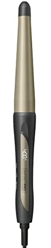 INFINITIPRO BY CONAIR Tourmaline Ceramic 1¼-Inch to ¾-Inch Tapered Curling Wand, Tapered Curling Wand Produces Beachy Waves, Dark Gray