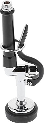 Pre Rinse Spray Valve, High Pressure Commercial Sink Faucet Sprayer Head Replacement Kit, Pre Rinse Sprayer with Handle Grip Assembly for Restaurant Industrial Faucet (Black)