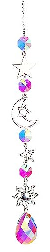1 Pièce Pendentif en Cristal, Attrape Soleil Cristal Suspendu, Attrape Soleil Cristal, Pendentif en Cristal Ornement, Arc-en-Ciel en Cristal Suspendu Suncatcher, Pour Extérieur et Intérieur Fenêtre