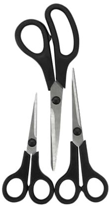 Fackelmann INITIAL, Set of 3 Multipurpose Scissors, Stainless-Steel, Small Medium & Large, Sturdy Cutting Household Universal Scissors, School Home Office Art & Craft, Pack of 3 Utility Kitchen Shears
