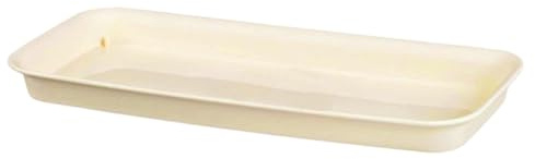 BBTISG Platillo Rectangular de Resina para Macetas, Bandeja de Goteo Rectangular para Interiores y Exteriores Maceta Rectangular de Resina (Blanco, 40 x 17 x 3cm)