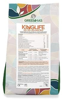Kinglife 20-20-20, NPK 20-20-20 + microéléments (2 Kg), engrais hydrosoluble pour plantes et fleurs