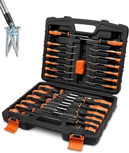 26-teiliges Schraubendreher-Set | Hochwertige Schraubenzieher aus Chrom-Vanadium-Stahl | Magnetisierte Bits für Präzisionsarbeit | Ideal für Heimwerker und Profis | Inklusive praktischem Aufbewahrungs