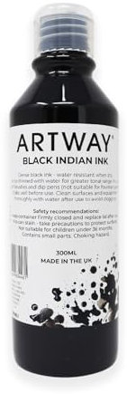 Artway Schwarze Tusche - 300ml - Ideal zum Zeichnen, Illustrieren und für Kalligraphie