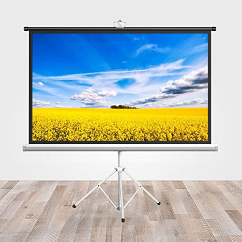 Écran de projection sur trépied autoportant, écran de projection de film pliable HD 4:3/16:9 pour extérieur et intérieur, écran de projection mobile portable pour présentations à d,100inch 16:9
