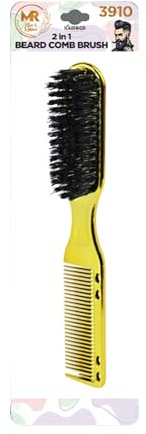 2-in-1 Beard Comb and Brush – Multi-Functional Grooming Tool - 3910 (Gold)