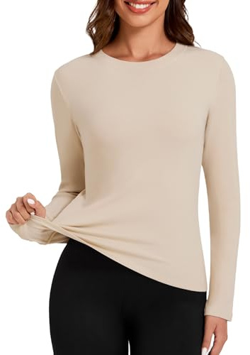 Harlamvar Women's Thermal Tops Lightweight Long Sleeve Soft Base Layer Top