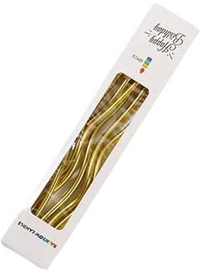 KieTeiiK 6pcs Élégant Bougie De Gâteau Coloré Plaqué Or Élégant pour Anniversaire Et Bébés Tasse Gâteau Décorant des Fournitures De Fête Cire