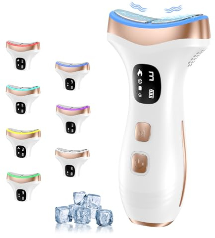 PKBD Face Massager with 45℃ Heat&15℃ Cold,EMS Facial Massager 7 LED 7 Modes