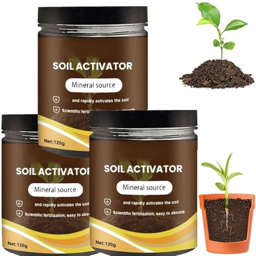 Organic Soil Activator and Plant Fertilizer for Garden Beds Lawns and Houseplants Soil Activated Treasure for Root Growth and Compaction Prevention Potting Mix Revitalizer 120g