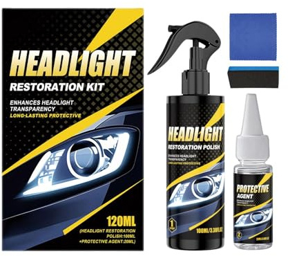 Kit de restauración de faros delanteros, limpiador automotriz multifuncional, cuidado de eliminación de amarilleamiento, kit de arandela de faros, para mantenimiento de detalles de vehículos