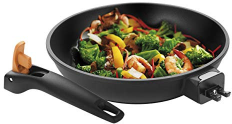 Tescoma 605058 SmartClick Wok Antiaderente Induzione Manico Removibile, 28 cm