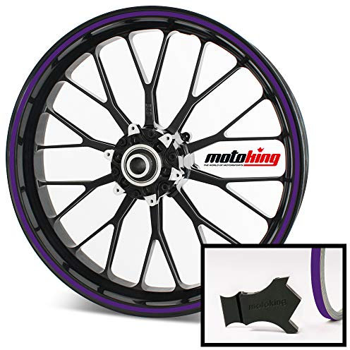 Motoking Felgenrandaufkleber mit Montagetool für Ihr Motorrad / 6 mm/für 10 bis 25 / Farbe wählbar - Lila matt