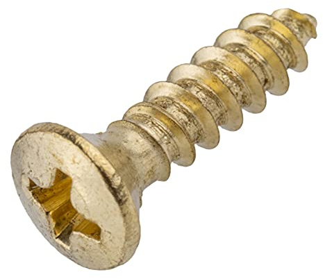 #6 x 5/8 Brass Oval Head Phillips Wood Screws - Pack of 25 - Self Tapping Screws for Wood - OH658-SB