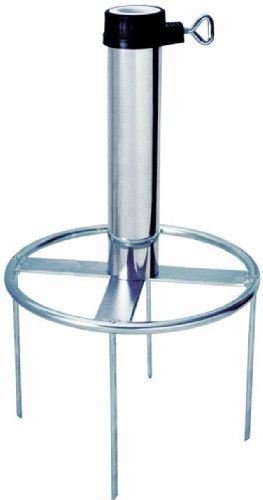 SONNENSCHIRMHALTER - STABIELO BODENSPIESS bis Ø 53 mm - RASENDORN -RINGDURCHMESSER Ø 300 mm - MIT 80 µ verzinkt - Befestigung mit 4 Bodenspießen - Made in Baden Württemberg -