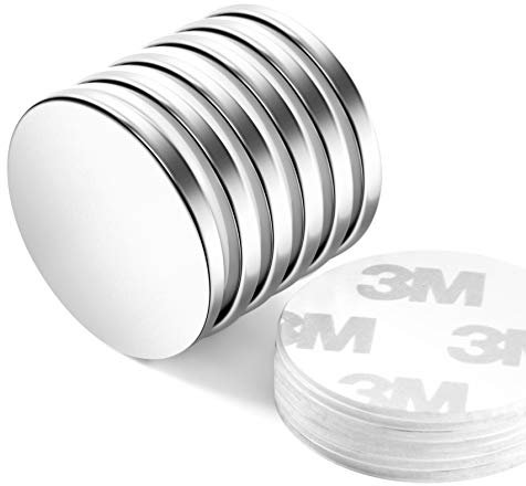 Neosmuk NSY3235 Magnets, D32mm Strong Rare Earth Adhesive Neodymium Disc-Shaped Magnet with Round Thin Backing Tape Super Powerful and Ideal for Door,Crafts,Fridge,White Board,Home,Kitchen,Office (6)