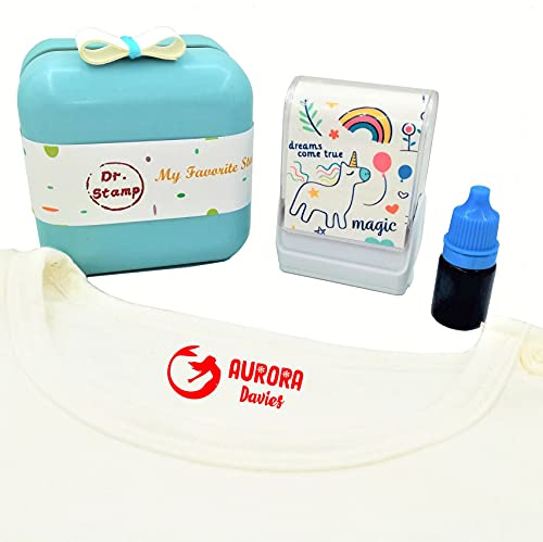 Dr. Stamp - Personalised Name Stamp for Kids Clothes & School Uniforms. Washable Ink, No Come Off Name Labels in The Wash!