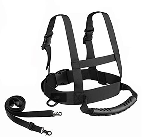 Chiyyak Kinder Skischultergurt Skigurt Skating Trainingsgürtel Skating Snowboarden Skifahren Radfahren Anfänger, Schwarz Ohne Tasche, M