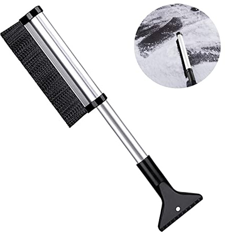 iJiZuo Raschietto Telescopico e Spazzola per Neve, 2 in 1 Raschiaghiaccio Multifunzione per Auto, Spazzola Neve con Raschietto per Ghiaccio, per Parabrezza Automobilistico e Finestre per Tetti