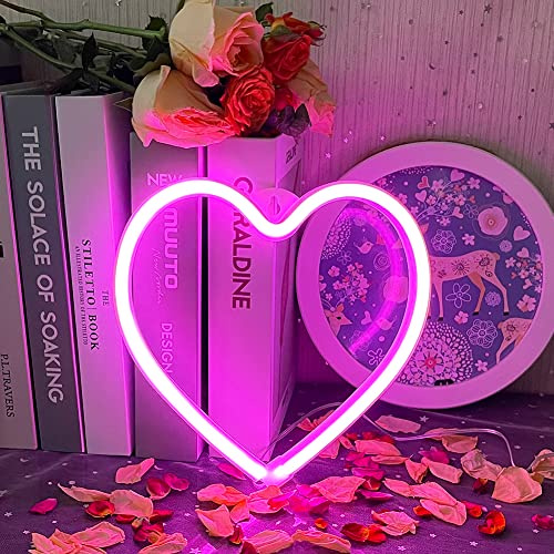 UExnkj-Y Rosa Hjärta Neonljus Kärlek Neonskylt USB/Batteri Drivs LED-Skylt Jul Bar Rum Fest Dekoration