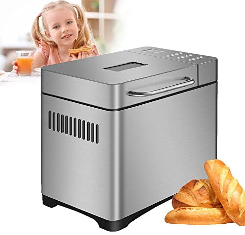 Panificadora 19 en 1, de acero inoxidable con panel táctil digital, 650 W, con caja automática de ingredientes